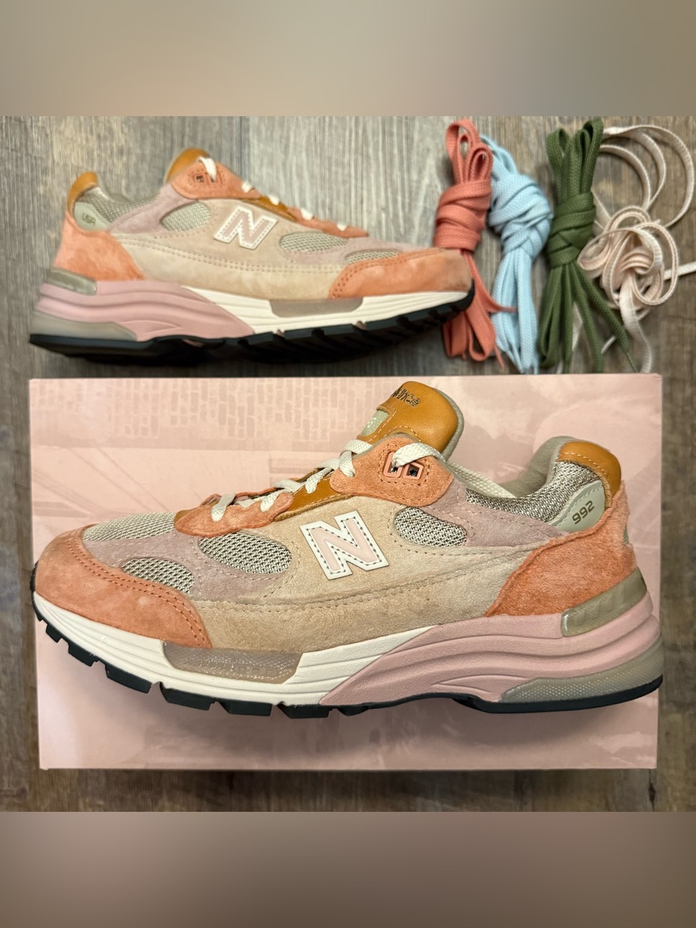 Joe Freshgoods x New Balance 992 Made in USA Aged Well Pink Tan Grey